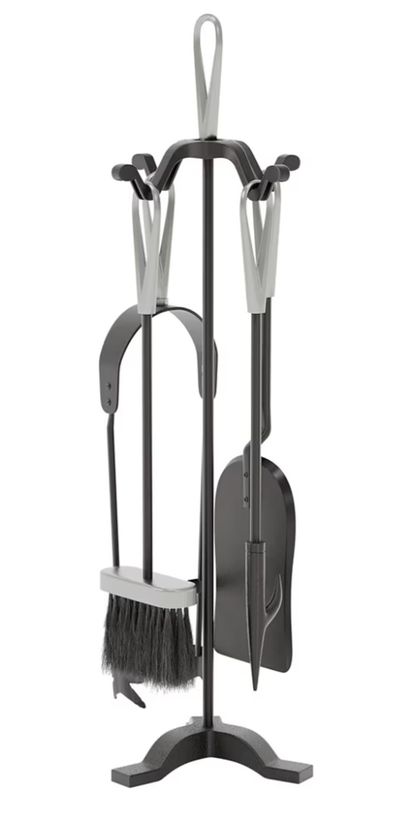 5-teiliges Kaminbesteck Schwarz/Nickel – Amagabeli Garden & Home