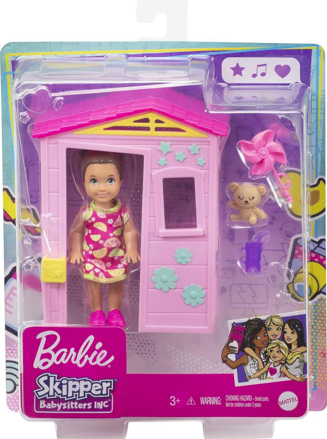 Barbie Mattel Skipper Babysitters Inc. Toddler Girl Doll and Playhouse Playset