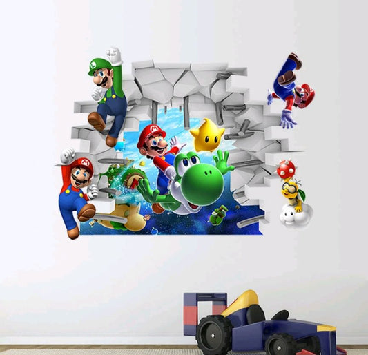 Wandtattoo / Wandsticker Super Mario – 65 × 48 cm