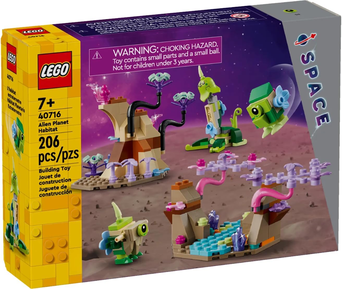 LEGO 40716 Space Alien Planet Habitat 7+ 206 Teile Spielzeug Bauset mit 3 Alien Figuren