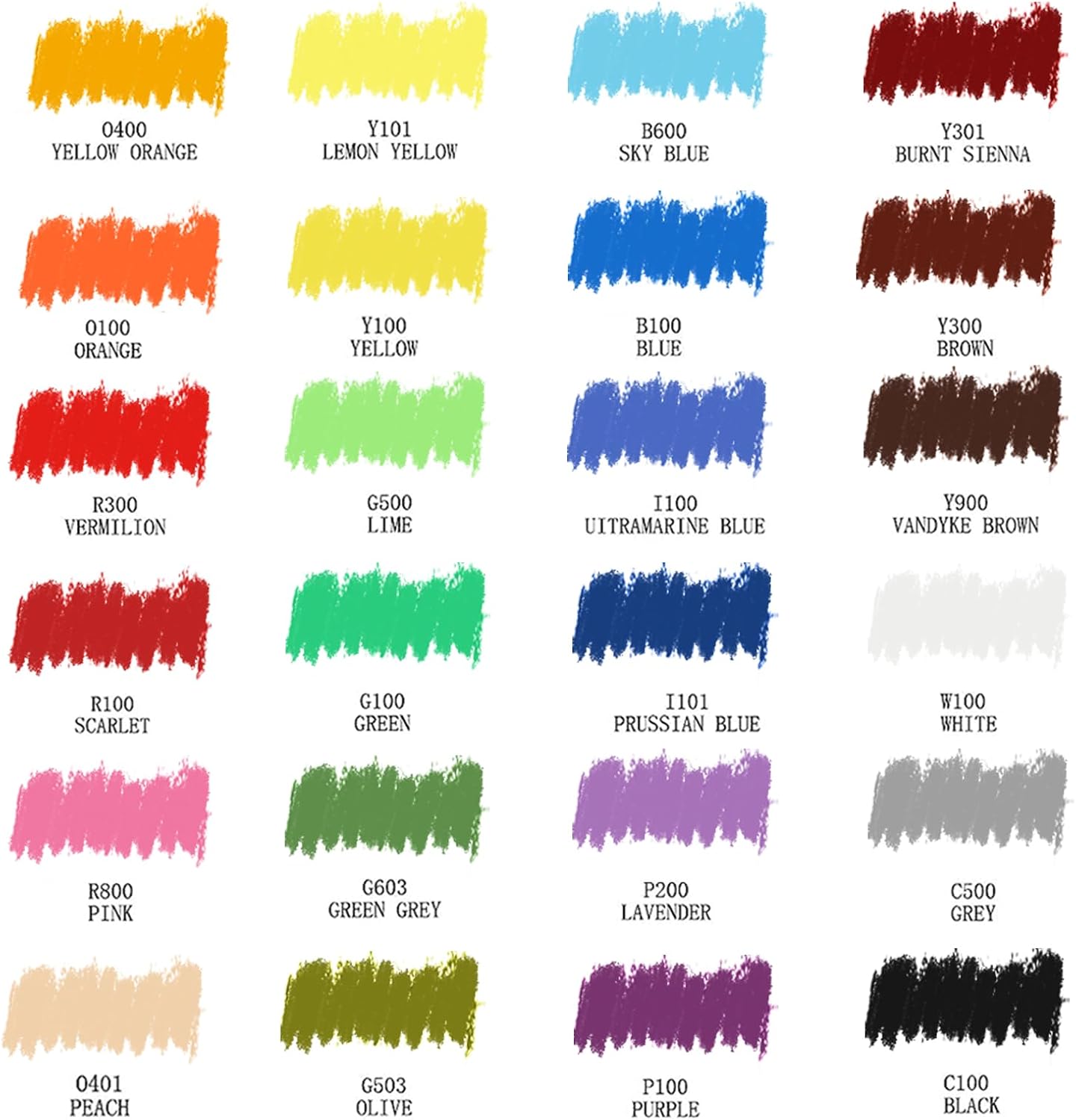 Artecho Ölpastellkreide 24er Set, lichtechte Farben, Sanfte Berührung, Einfaches Mischen und Schattieren, Ideal für Künstler, Hobbymaler, Schule.
