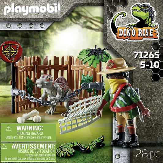 PLAYMOBIL Dino Rise 71265 Spinosaurus-Baby, Dinosaurier im Käfig, Spielzeug für Kinder ab 5 Jahren