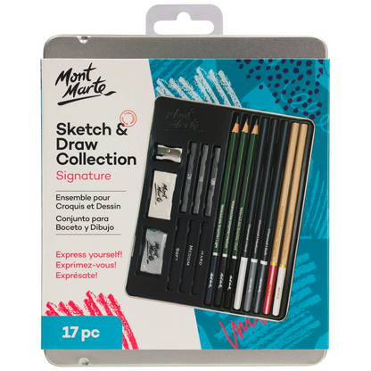 NEU: MONT MARTE Sketch & Draw Collection (Signature-Serie) – 17-teiliges Set für Kunst und Zeichnen