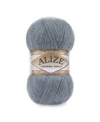 Alize Angora Gold Garn, 20 % Wolle, 80 % Acryl, 200 g, 1202 Yds Faden, Häkelspitze, Handstrickgarn, türkisches Garn (87-Medium Grey)  (2 Bündel je 100g)
