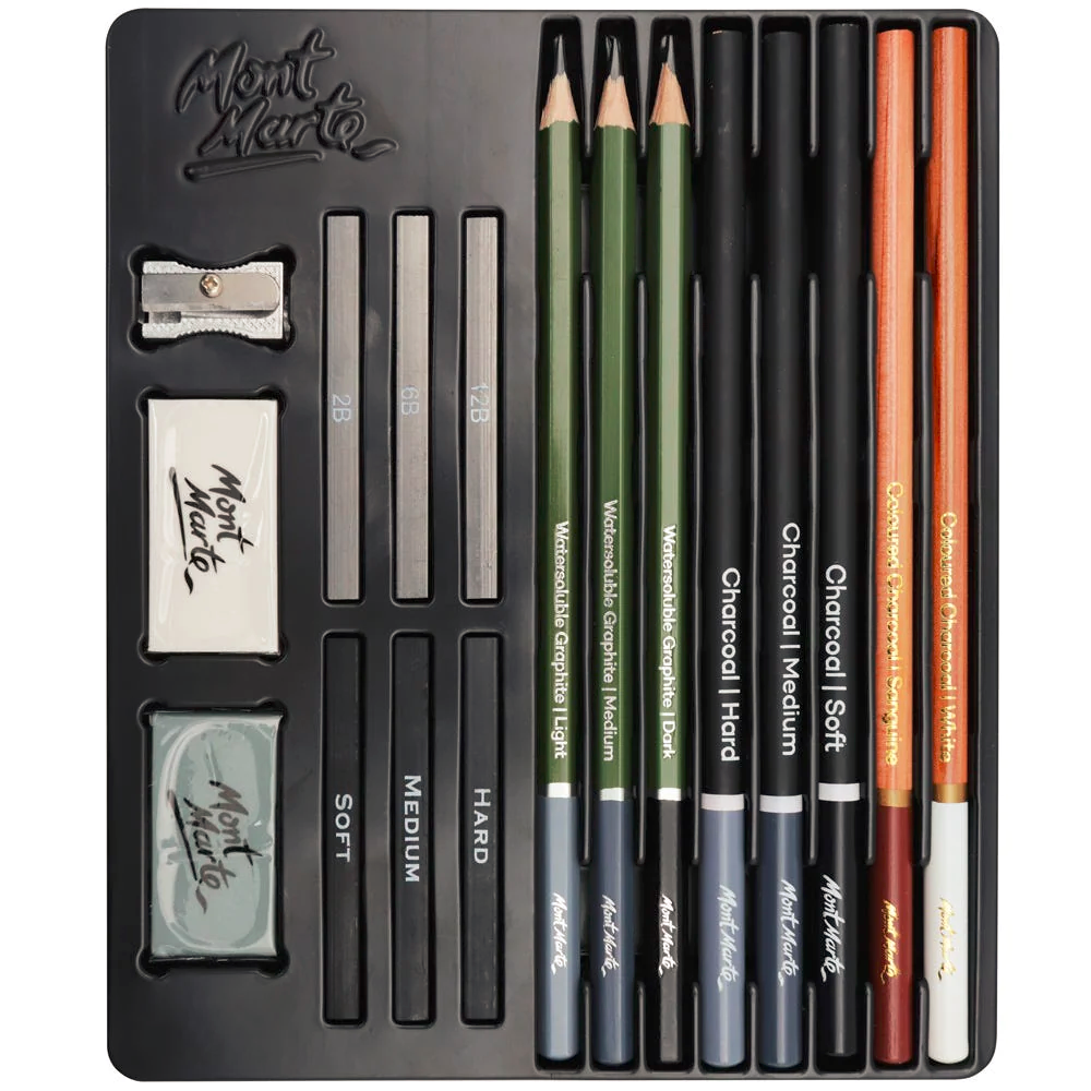 NEU: MONT MARTE Sketch & Draw Collection (Signature-Serie) – 17-teiliges Set für Kunst und Zeichnen